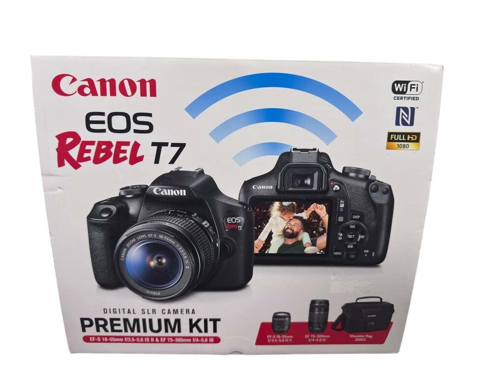 Canon EOS Rebel T7 Digital SLR Camera Premium Kit with EF-S 18-55mm and EF 75-30